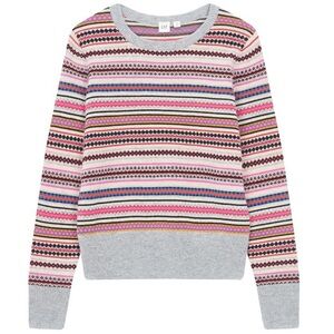 ❤️Gap wool/nylon stripped pink & gray sweater, NWT size small
